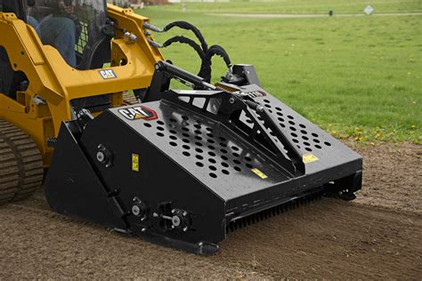 caterpillar skid steer standard flow landscape rake|hydraulic angling rake.